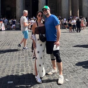 Sun print maxi linen skirt